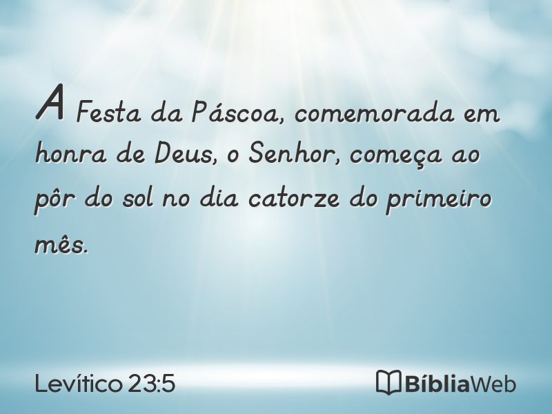 Levítico 23:5 em imagem para compartilhar