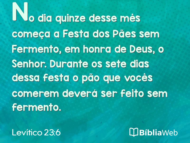 Levítico 23:6 em imagem para compartilhar