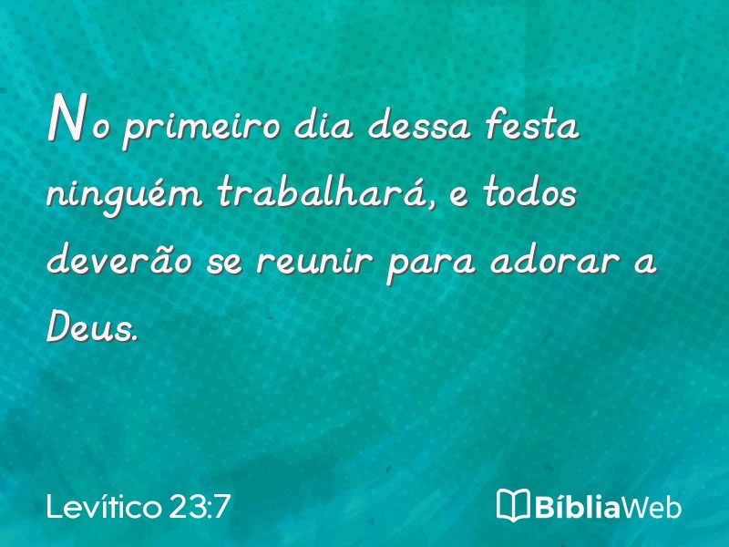 Levítico 23:7 em imagem para compartilhar
