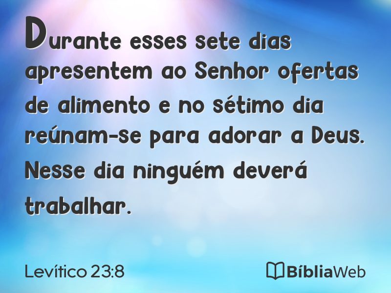 Levítico 23:8 em imagem para compartilhar