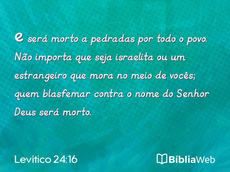 Levítico 24:16 em imagem para compartilhar