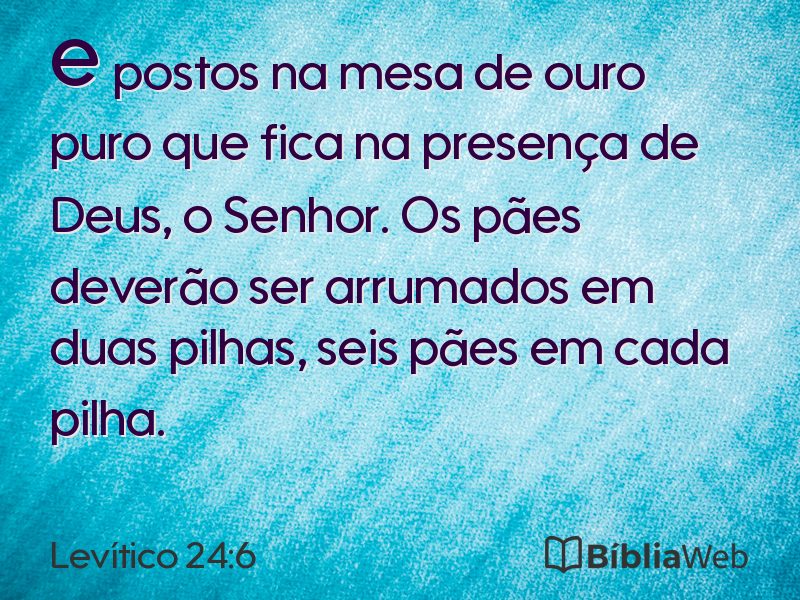 Levítico 24:6 em imagem para compartilhar