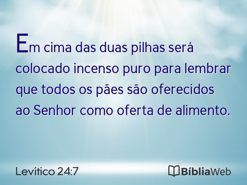 Levítico 24:7 em imagem para compartilhar