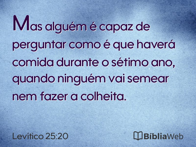 Levítico 25:20 em imagem para compartilhar