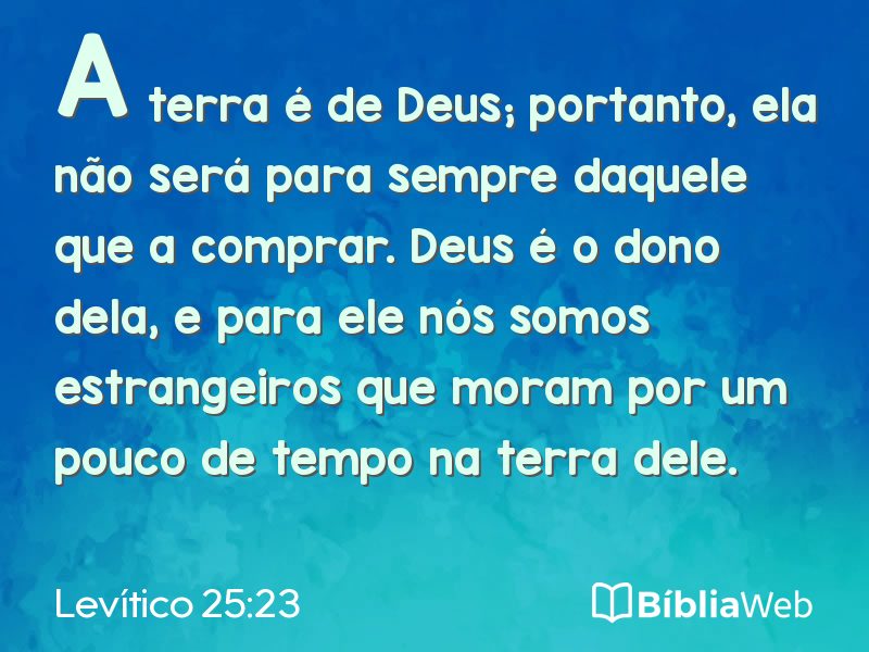 Levítico 25:23 em imagem para compartilhar