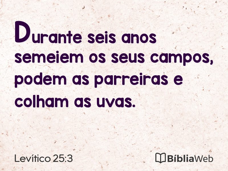Levítico 25:3 em imagem para compartilhar