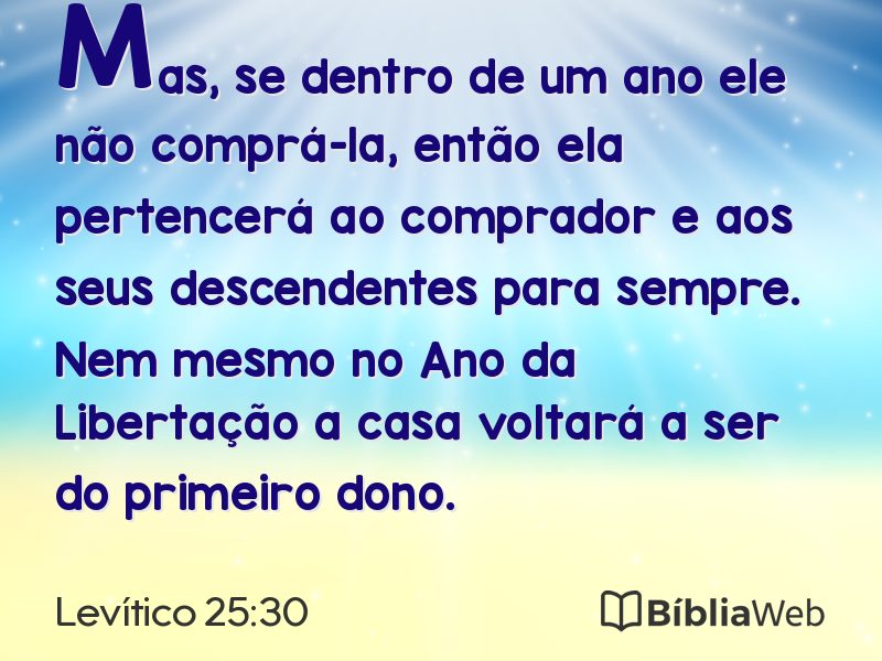 Levítico 25:30 em imagem para compartilhar