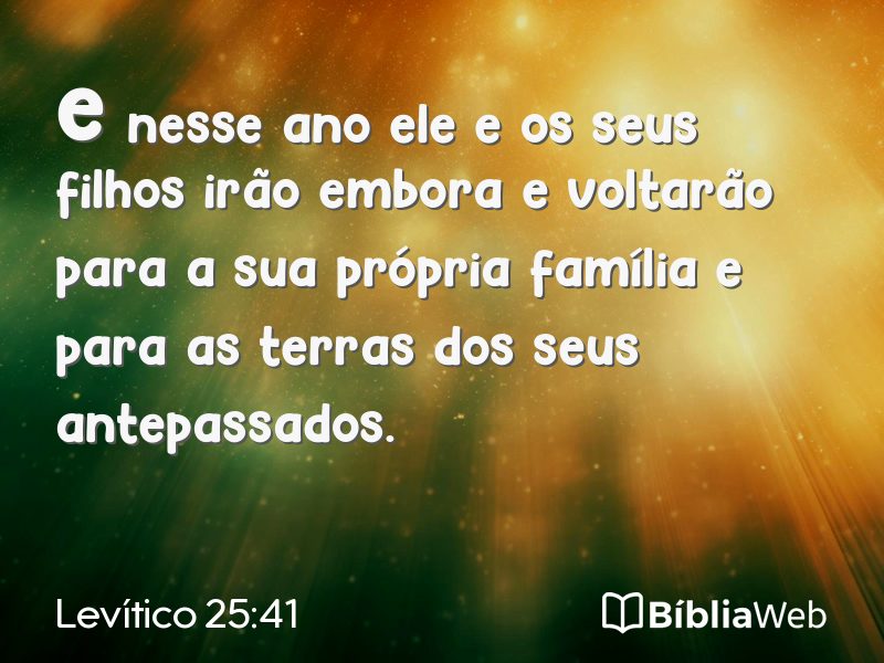 Levítico 25:41 em imagem para compartilhar