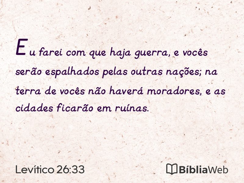 Levítico 26:33 em imagem para compartilhar