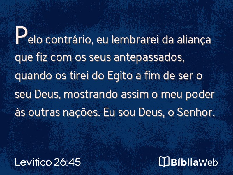 Levítico 26:45 em imagem para compartilhar