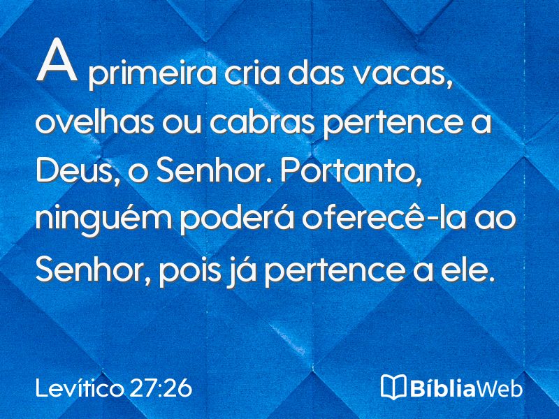 Levítico 27:26 em imagem para compartilhar