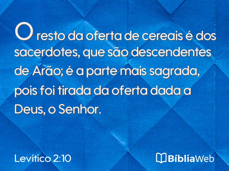 Levítico 2:10 em imagem para compartilhar