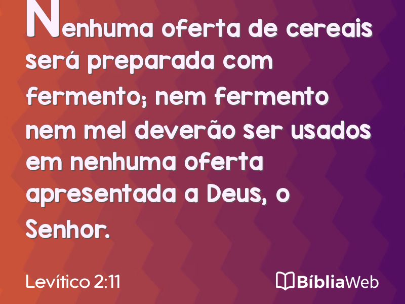 Levítico 2:11 em imagem para compartilhar