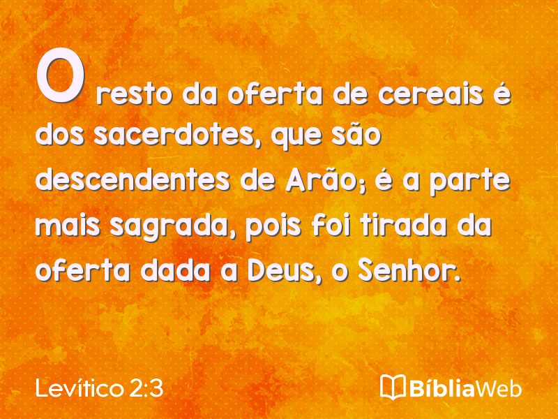 Levítico 2:3 em imagem para compartilhar