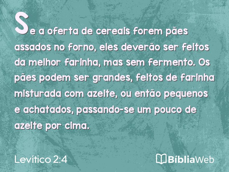 Levítico 2:4 em imagem para compartilhar