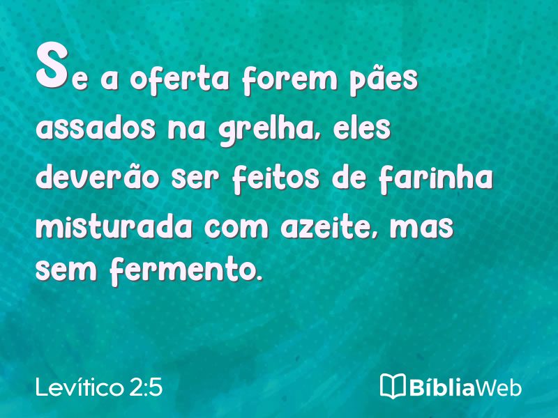 Levítico 2:5 em imagem para compartilhar