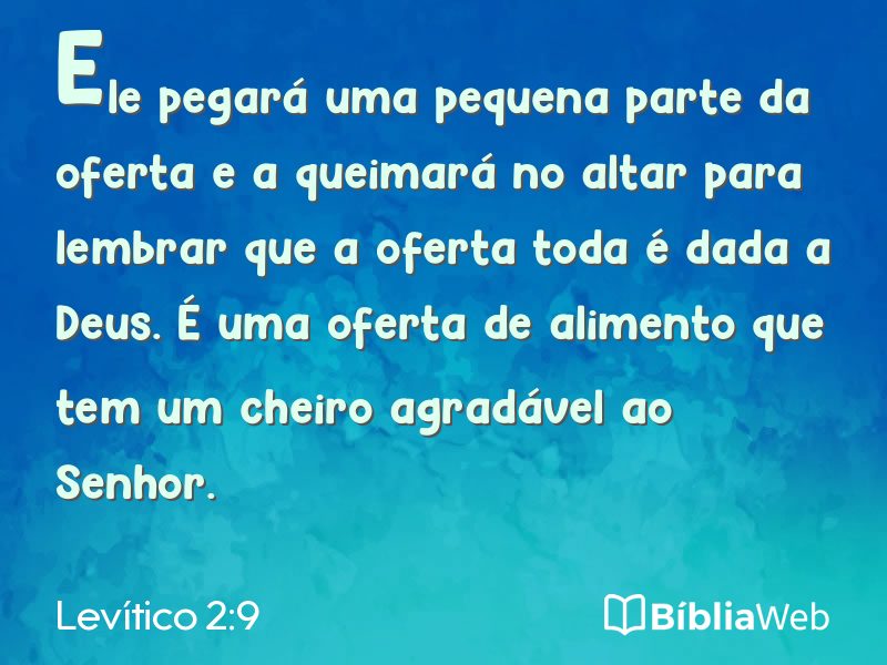 Levítico 2:9 em imagem para compartilhar