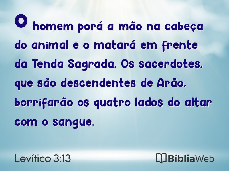 Levítico 3:13 em imagem para compartilhar