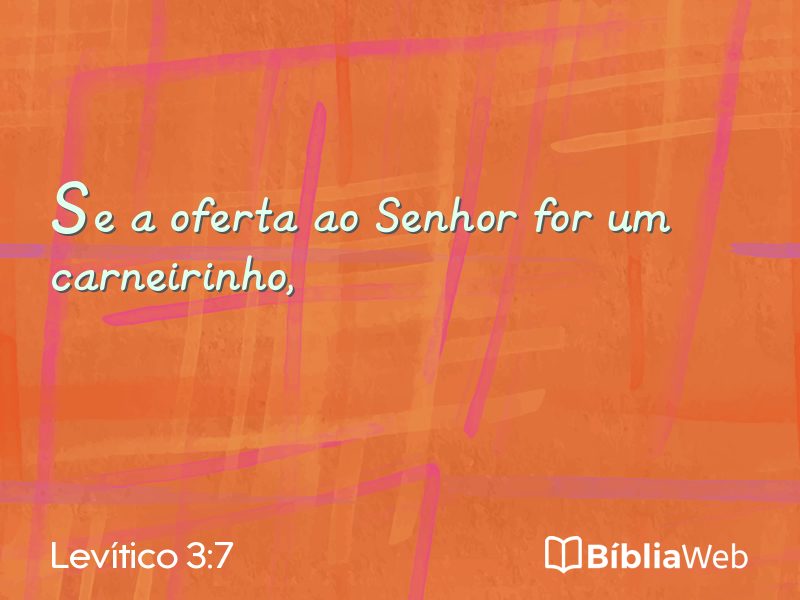 Levítico 3:7 em imagem para compartilhar