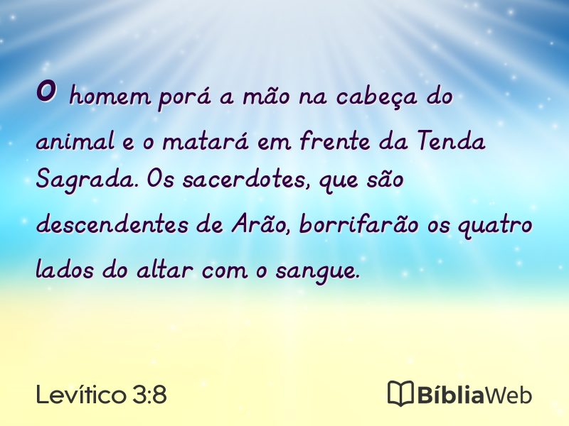 Levítico 3:8 em imagem para compartilhar