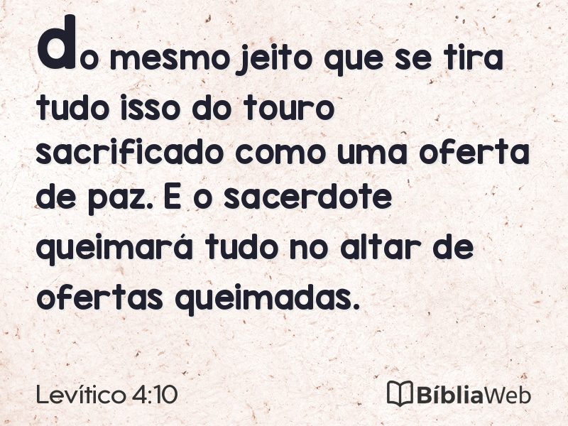 Levítico 4:10 em imagem para compartilhar