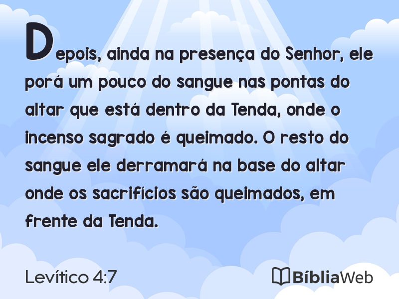 Levítico 4:7 em imagem para compartilhar