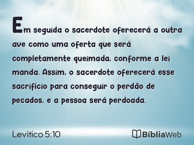 Levítico 5:10 em imagem para compartilhar