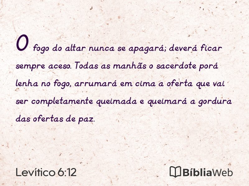 Levítico 6:12 em imagem para compartilhar