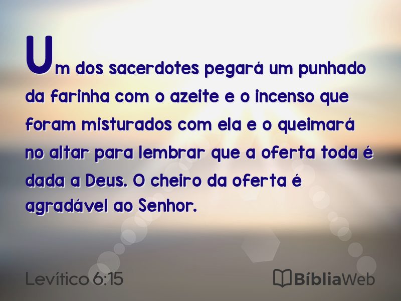 Levítico 6:15 em imagem para compartilhar
