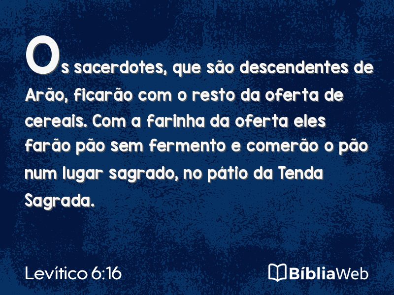 Levítico 6:16 em imagem para compartilhar
