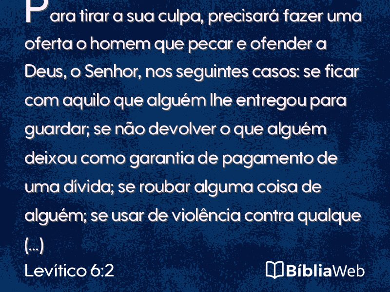 Levítico 6:2 em imagem para compartilhar
