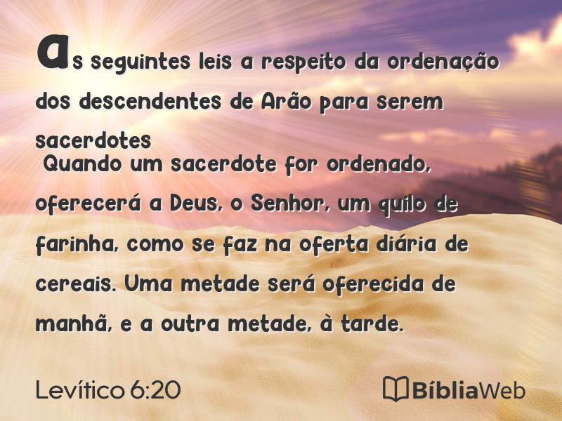 Levítico 6:20 em imagem para compartilhar