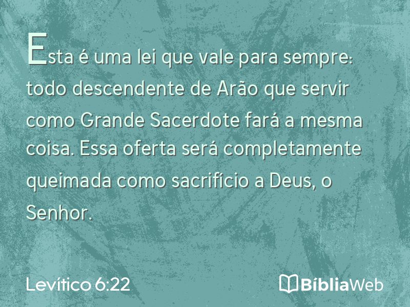 Levítico 6:22 em imagem para compartilhar
