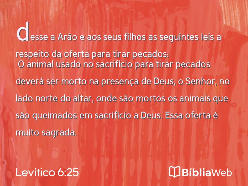 Levítico 6:25 em imagem para compartilhar