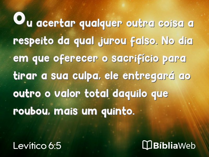 Levítico 6:5 em imagem para compartilhar