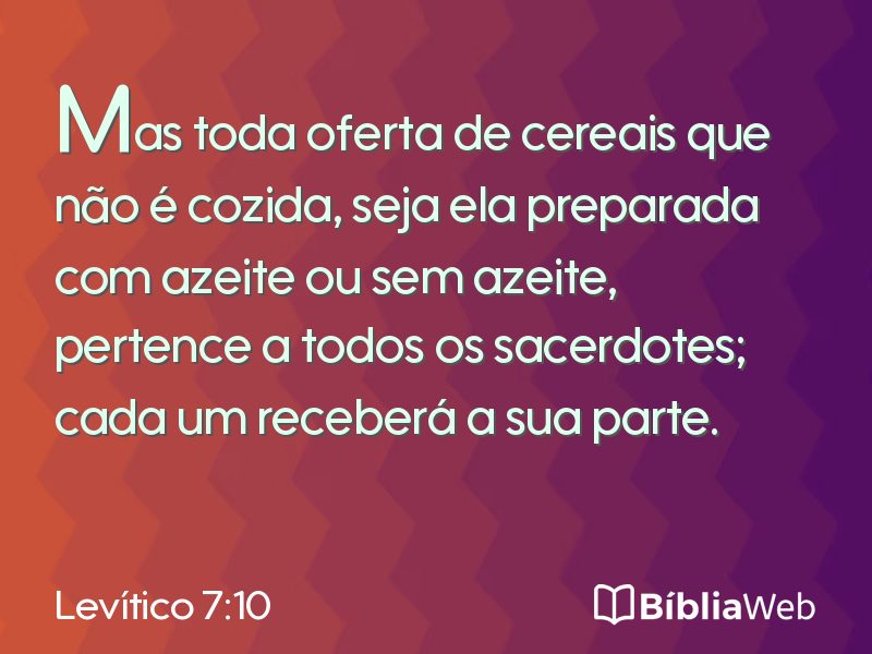 Levítico 7:10 em imagem para compartilhar