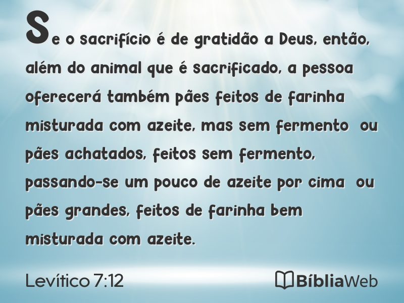 Levítico 7:12 em imagem para compartilhar