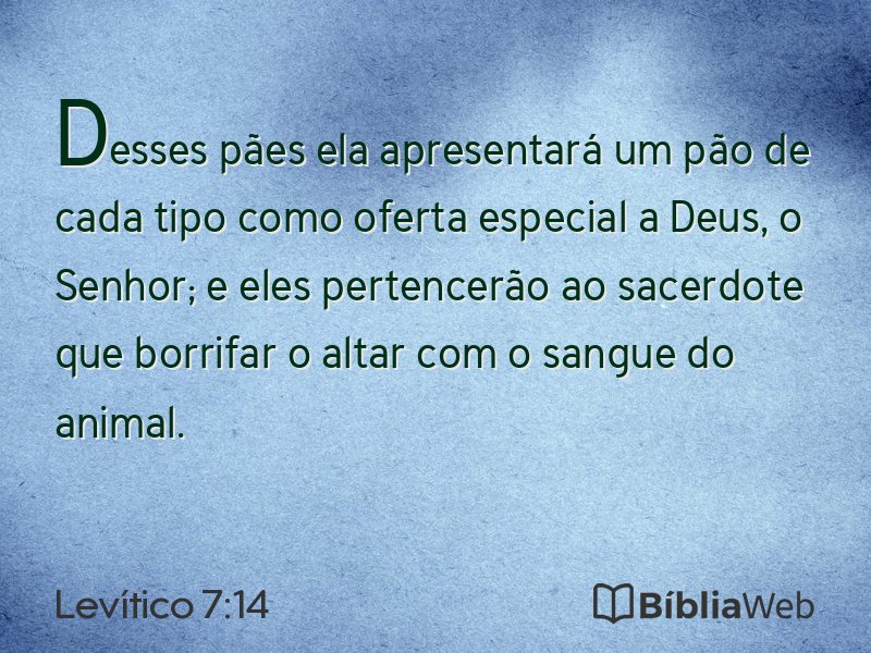 Levítico 7:14 em imagem para compartilhar