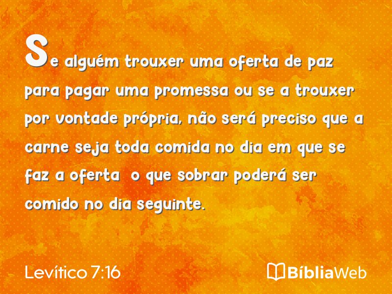 Levítico 7:16 em imagem para compartilhar