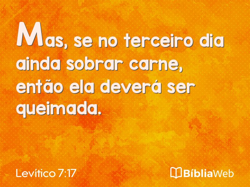 Levítico 7:17 em imagem para compartilhar