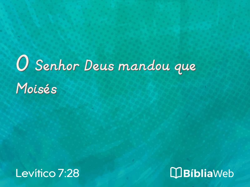 Levítico 7:28 em imagem para compartilhar