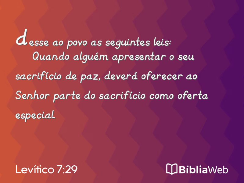 Levítico 7:29 em imagem para compartilhar