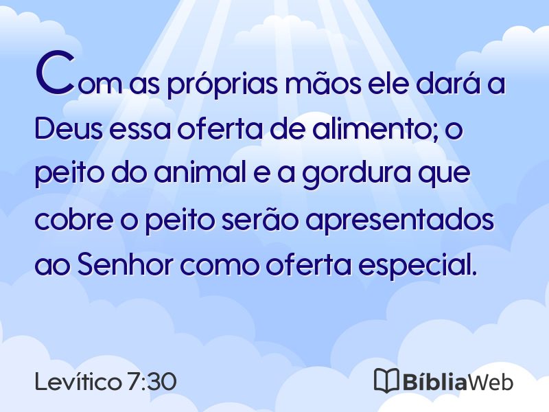Levítico 7:30 em imagem para compartilhar