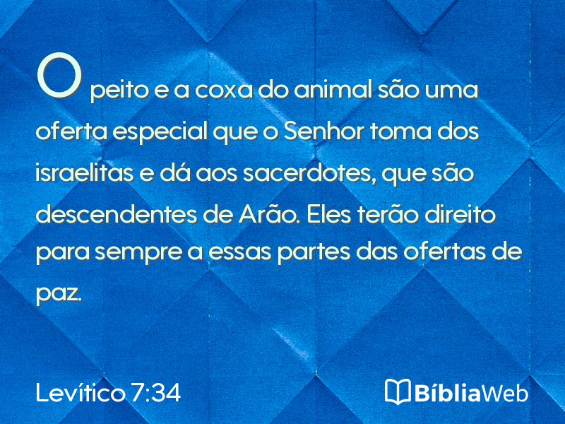 Levítico 7:34 em imagem para compartilhar