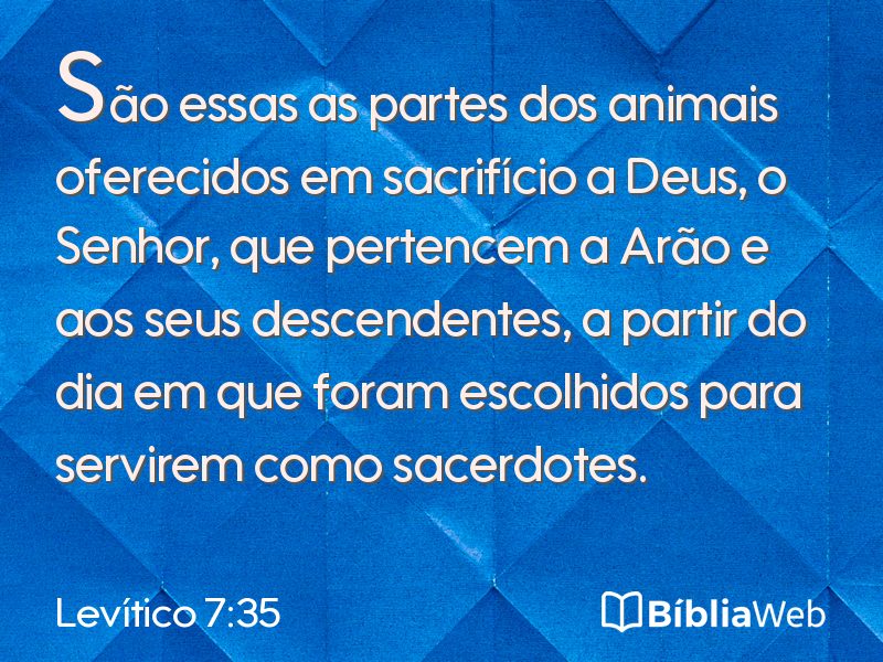 Levítico 7:35 em imagem para compartilhar