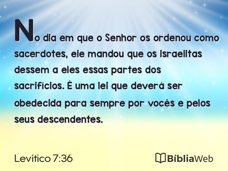 Levítico 7:36 em imagem para compartilhar