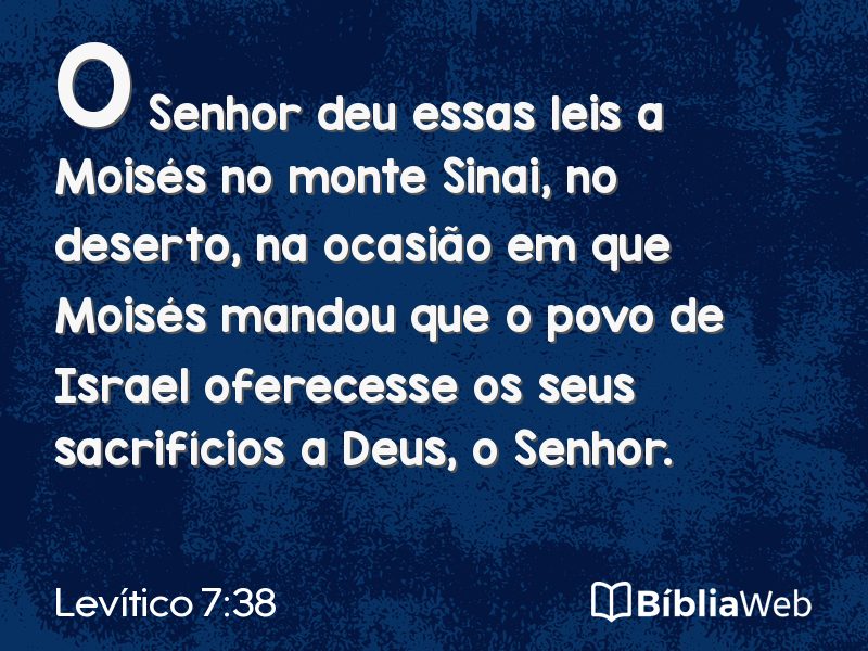 Levítico 7:38 em imagem para compartilhar