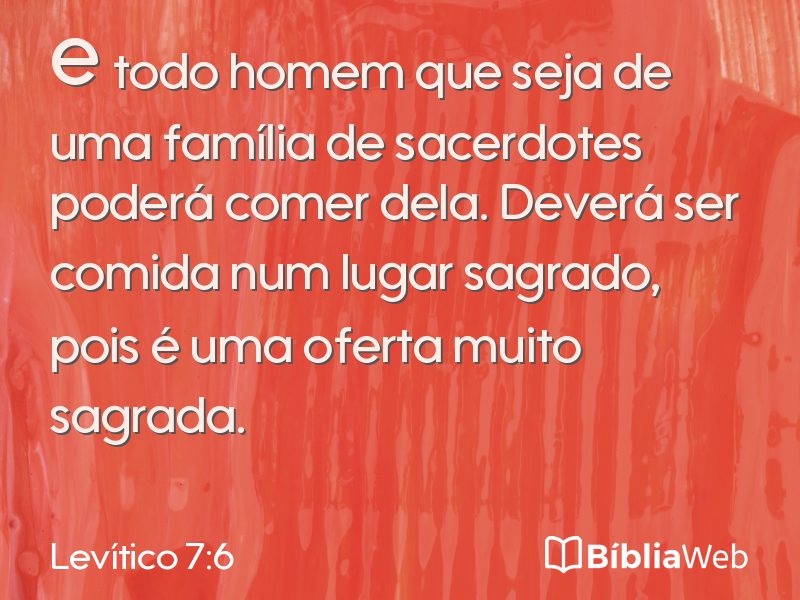 Levítico 7:6 em imagem para compartilhar