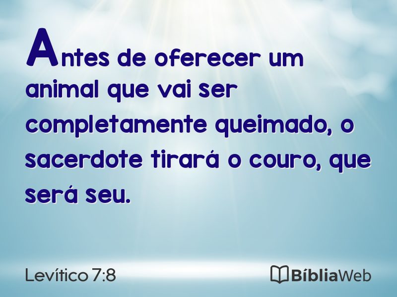 Levítico 7:8 em imagem para compartilhar