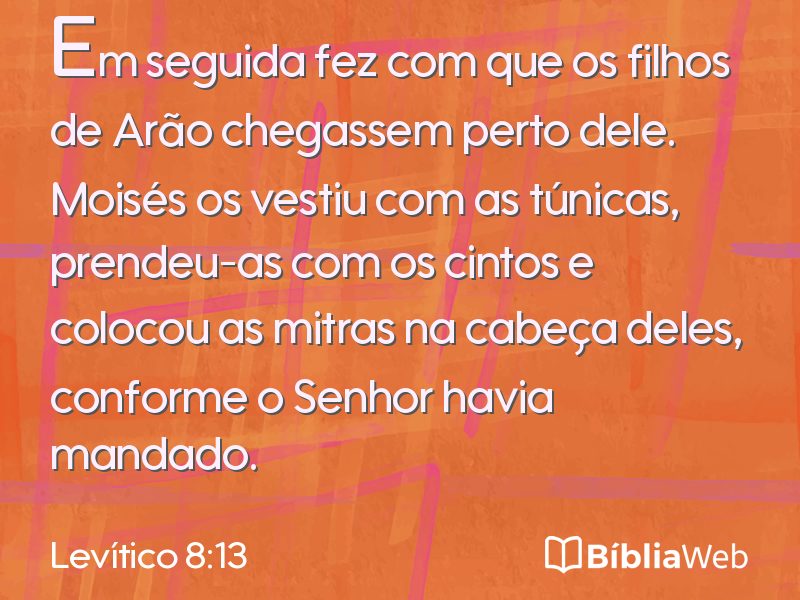 Levítico 8:13 em imagem para compartilhar